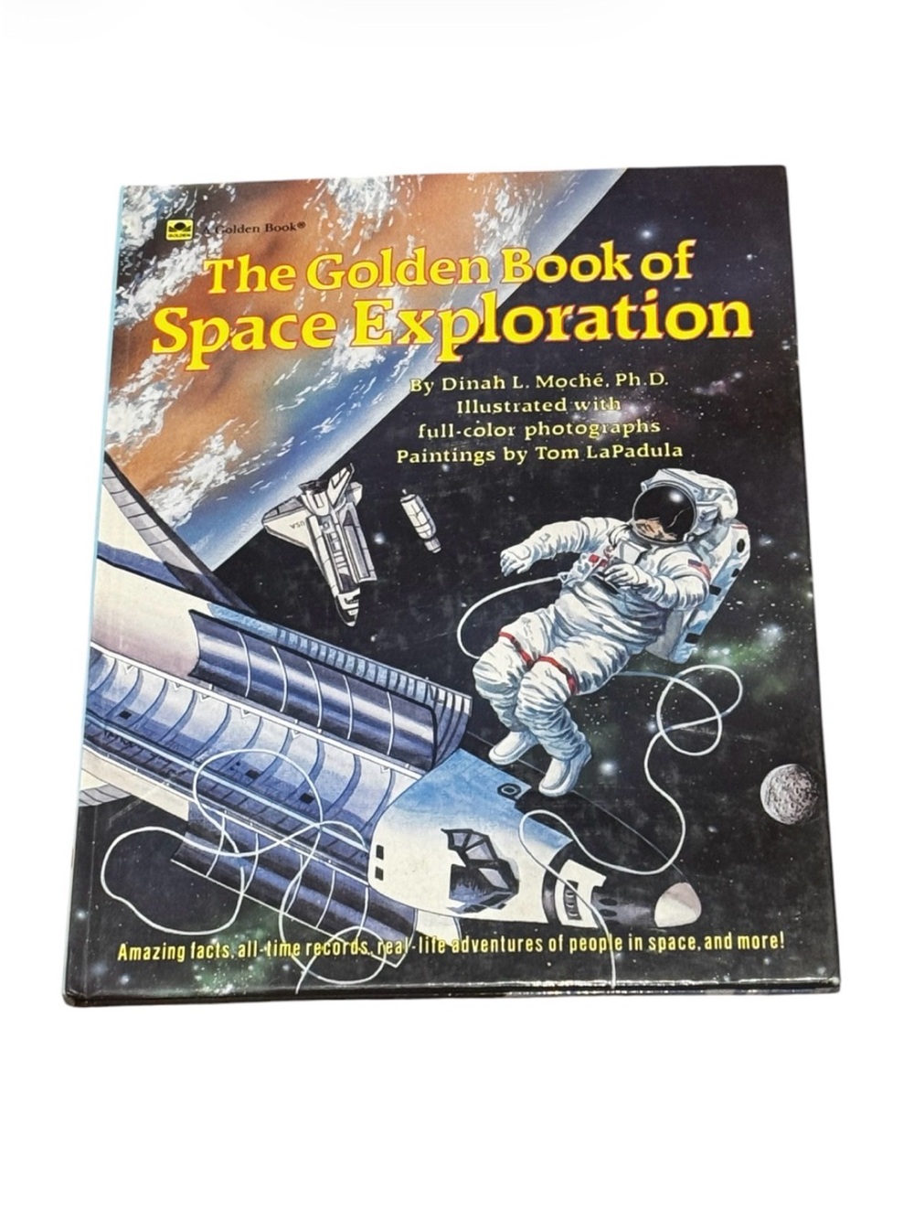VINTAGE Golden Book Of Space Exploration 1990 Hardcover NASA Kids Science